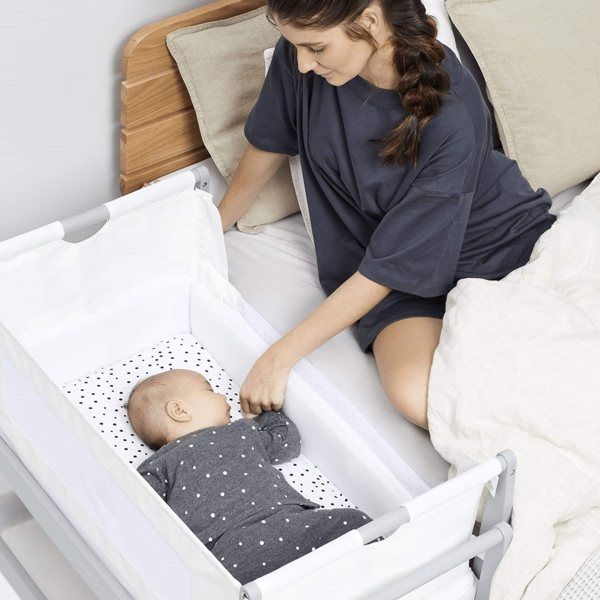 SnuzPod cribs SnüzPod 4 Bedside Crib Dove Grey FN014D