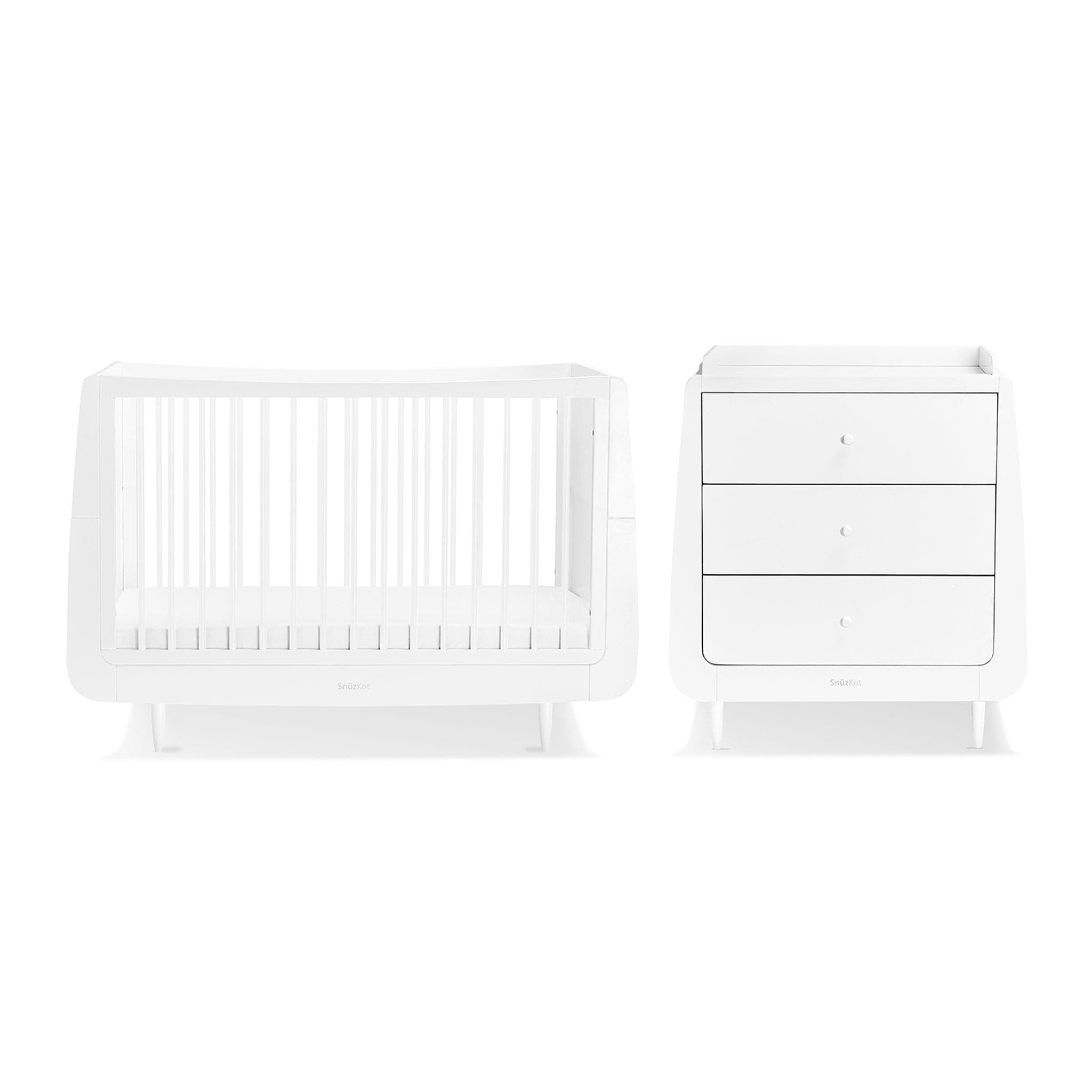 SnuzPod Nursery Room Sets SnüzKot Skandi 2 Piece Nursery Furniture Set in White FN007SA