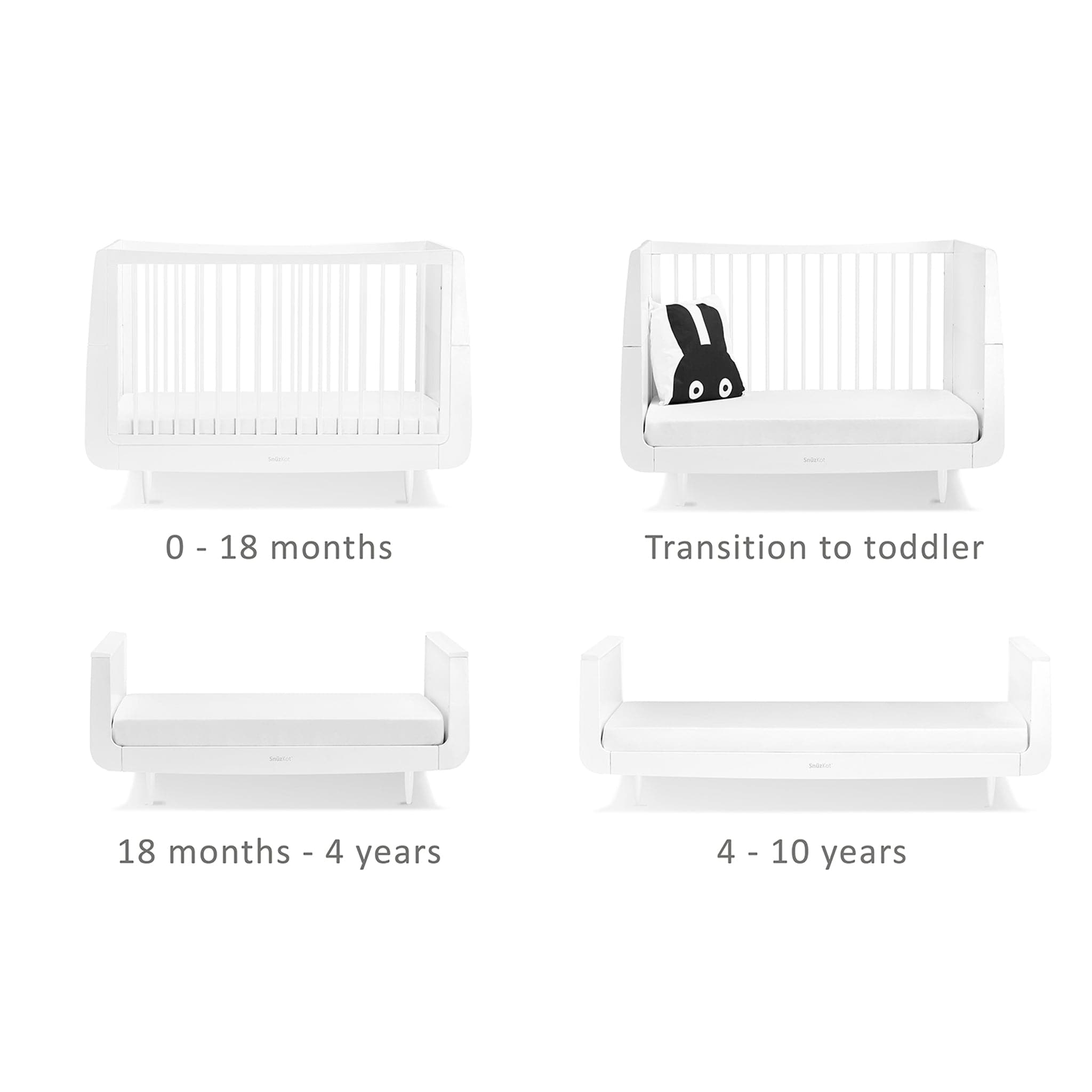 SnuzPod Nursery Room Sets SnüzKot Skandi 2 Piece Nursery Furniture Set in White FN007SA