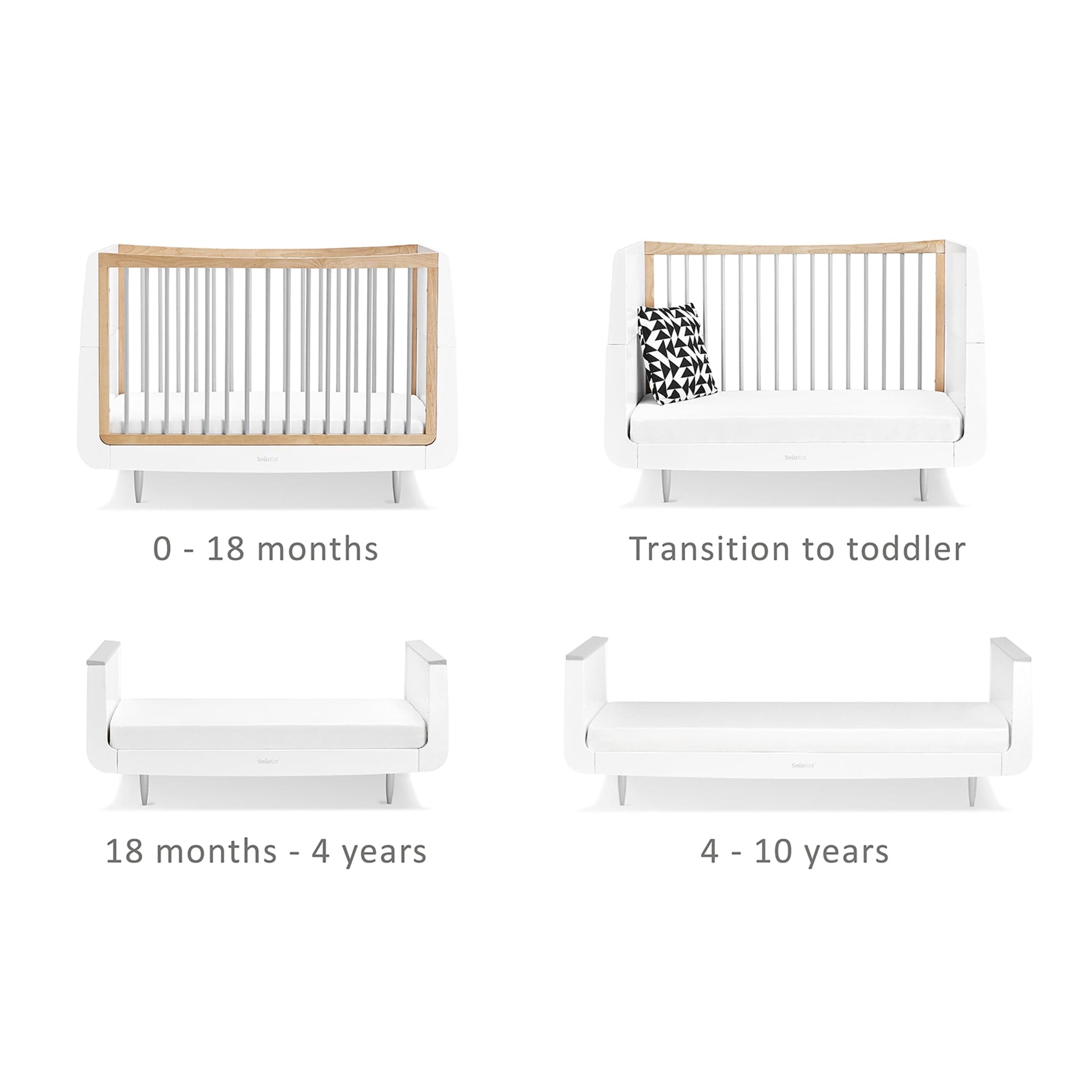 SnuzPod Nursery Room Sets SnüzKot Skandi 2 Piece Nursery Furniture Set in Grey FN007SD