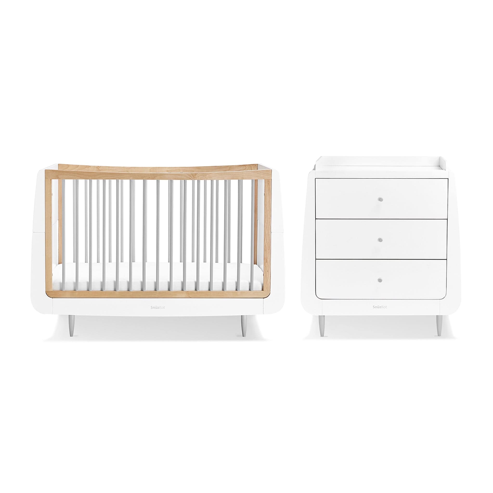 SnuzPod Nursery Room Sets SnüzKot Skandi 2 Piece Nursery Furniture Set in Grey FN007SD