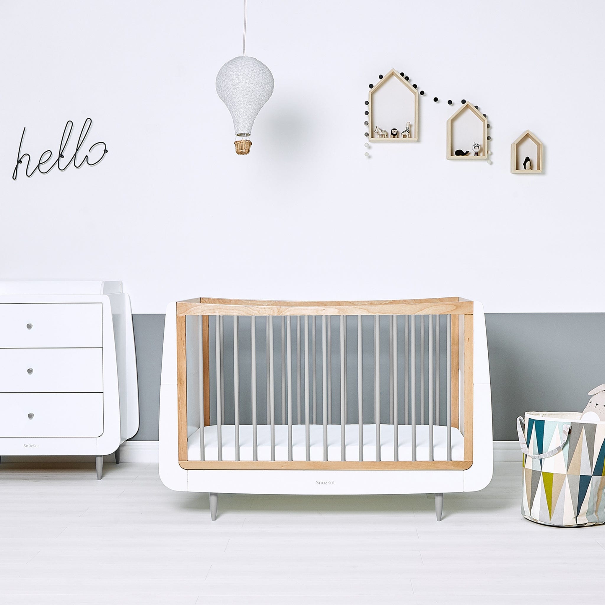 SnuzPod Nursery Room Sets SnüzKot Skandi 2 Piece Nursery Furniture Set in Grey FN007SD