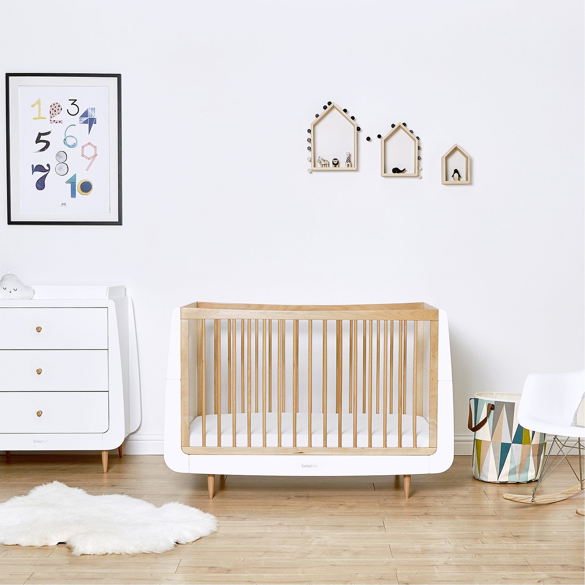 SnuzPod Nursery Room Sets SnüzKot Skandi 2 Piece Nursery Furniture Set in Natural FN007SE