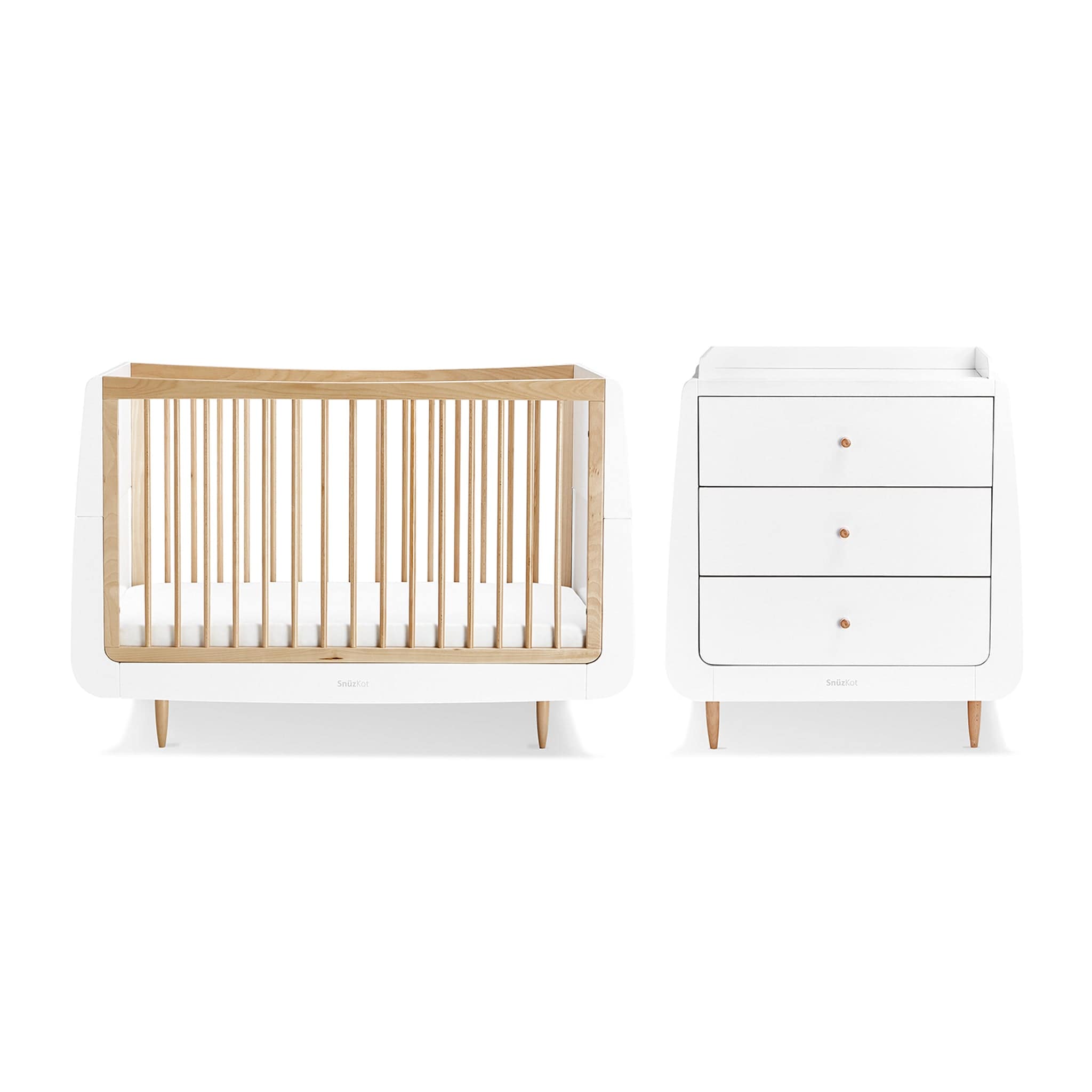 SnuzPod Nursery Room Sets SnüzKot Skandi 2 Piece Nursery Furniture Set in Natural FN007SE