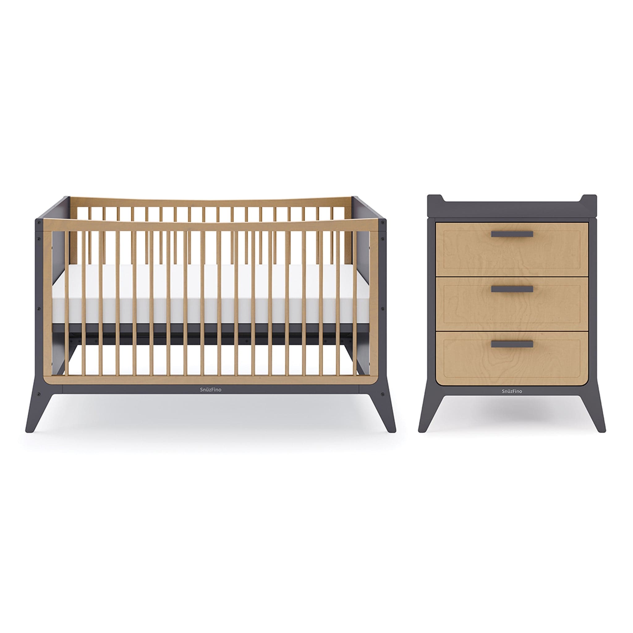 SnuzPod Nursery Room Sets SnuzFino 2 Piece Nursery Furniture Set – Slate FN026C