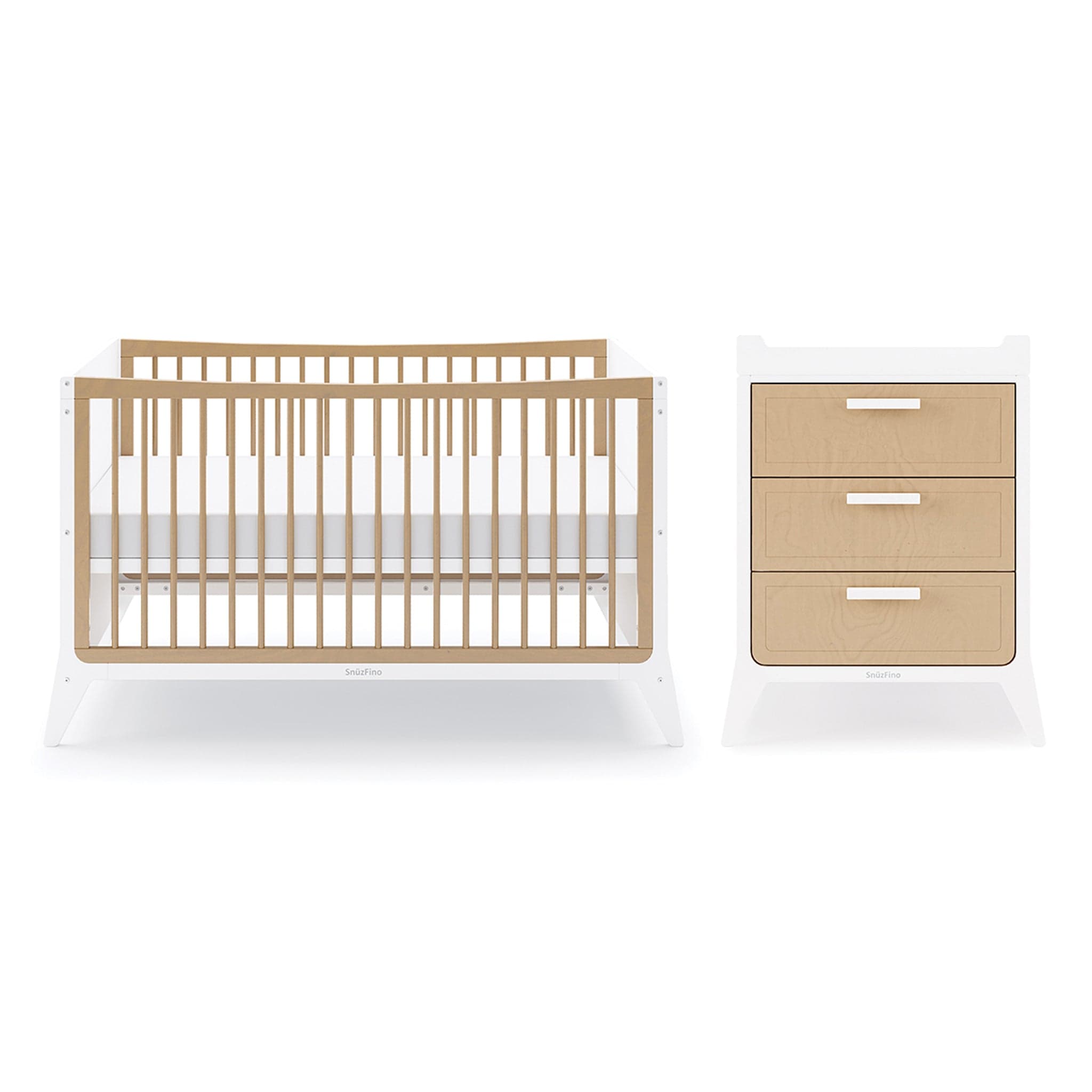 SnuzPod Nursery Room Sets SnüzFino 2 Piece Nursery Furniture Set - White Natural FN026B