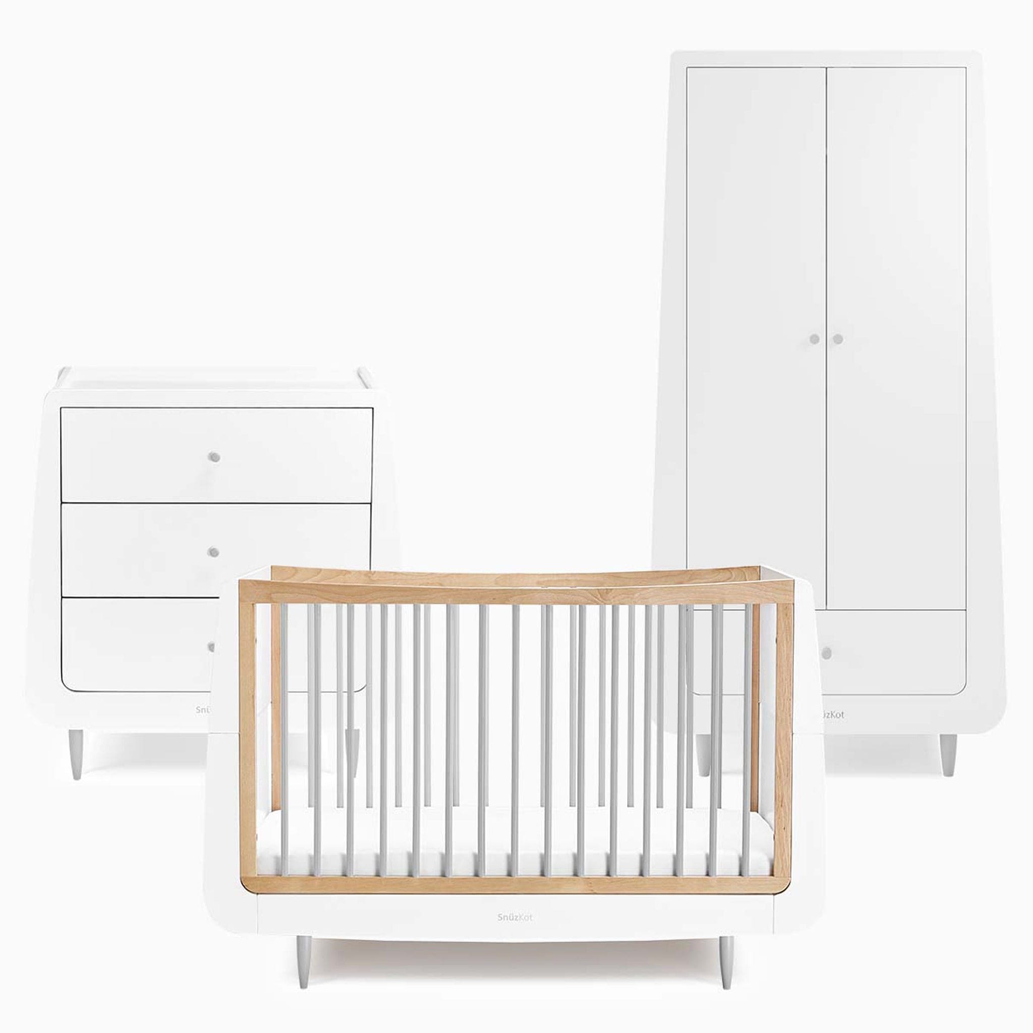 SnuzPod Nursery Room Sets SnüzKot Skandi 3 Piece Nursery Furniture Set in Grey 11300-SK-GRY