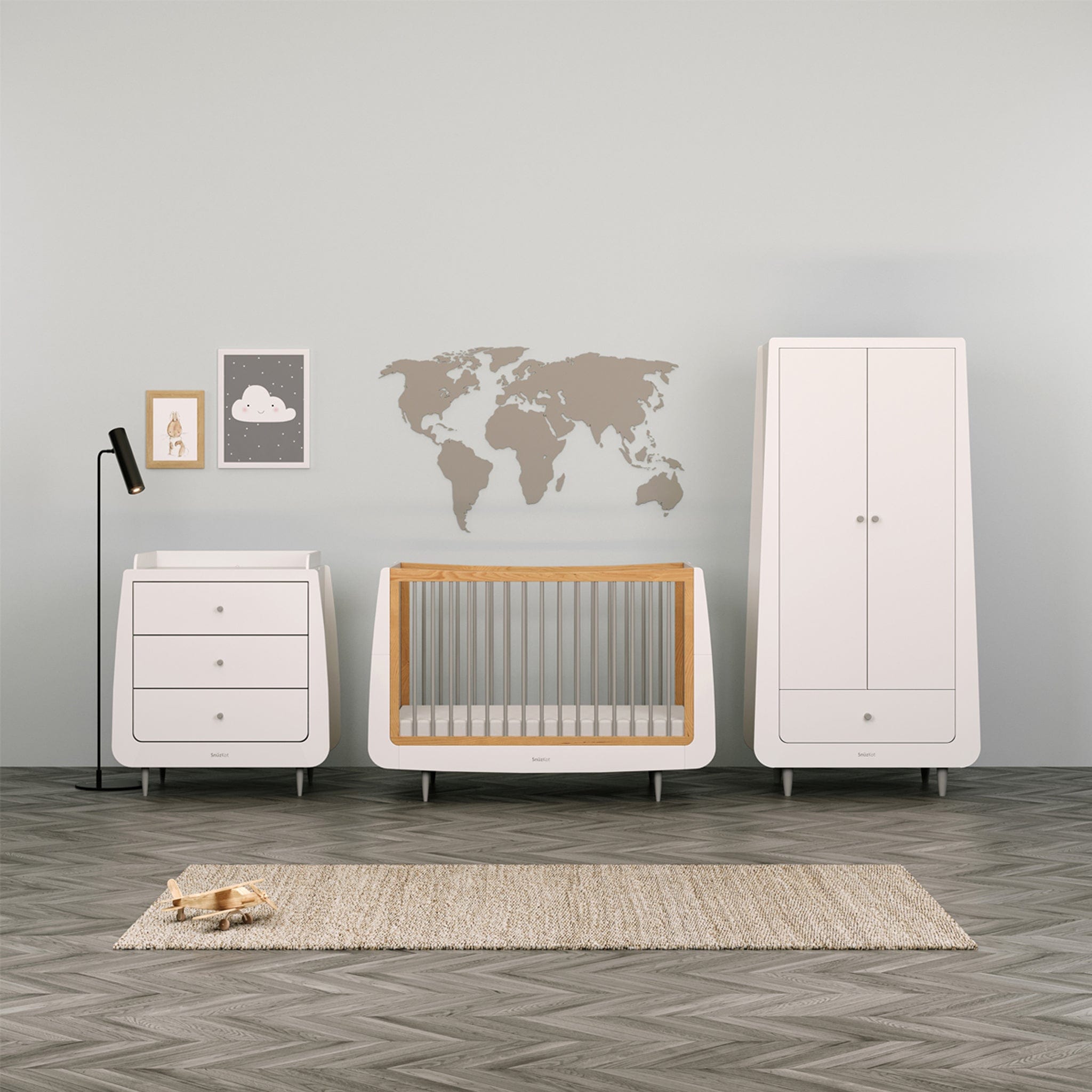 SnuzPod Nursery Room Sets SnüzKot Skandi 3 Piece Nursery Furniture Set in Grey 11300-SK-GRY