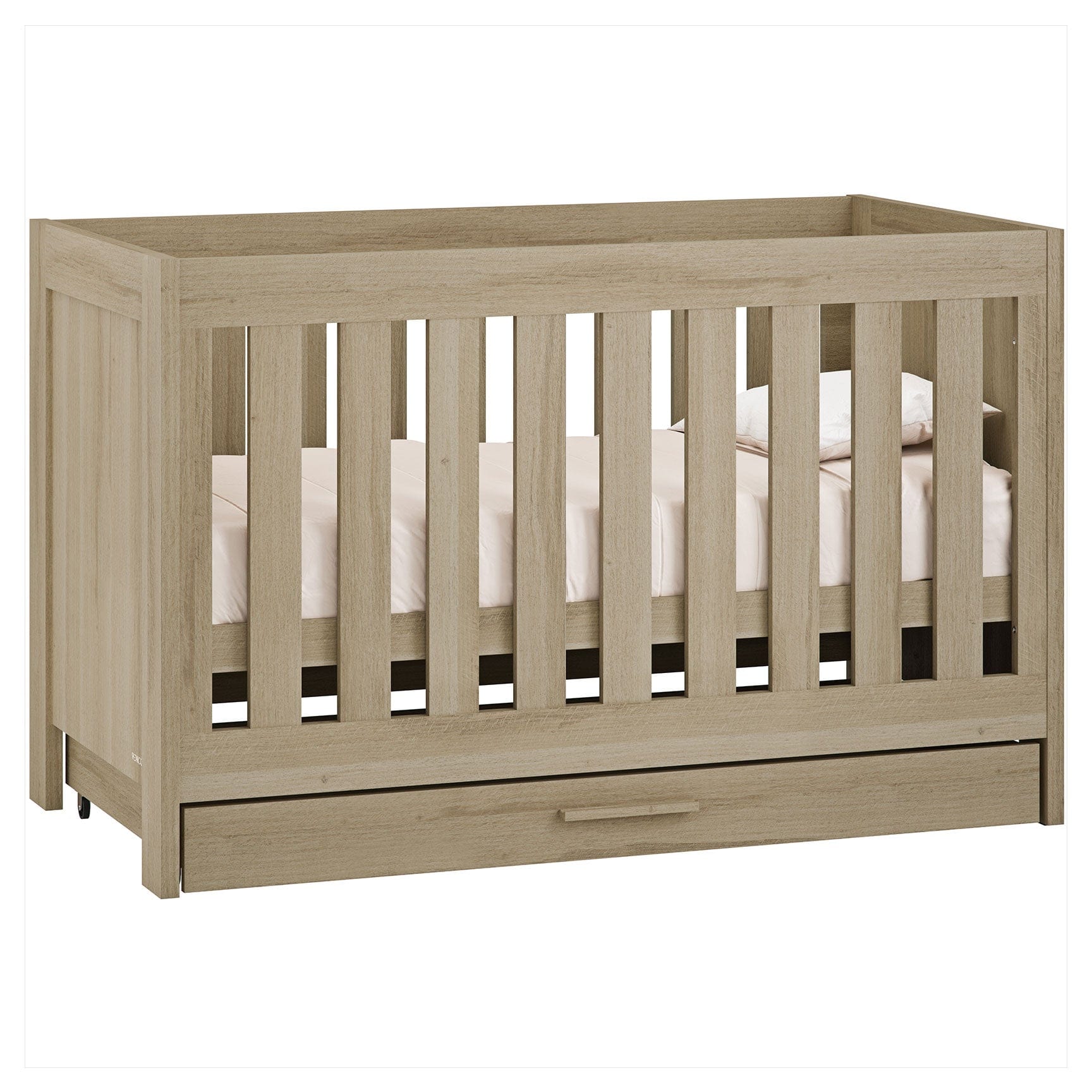 Venicci Cot Beds Venicci Forenzo Honey Oak Cot Bed with Drawer in Honey Oak