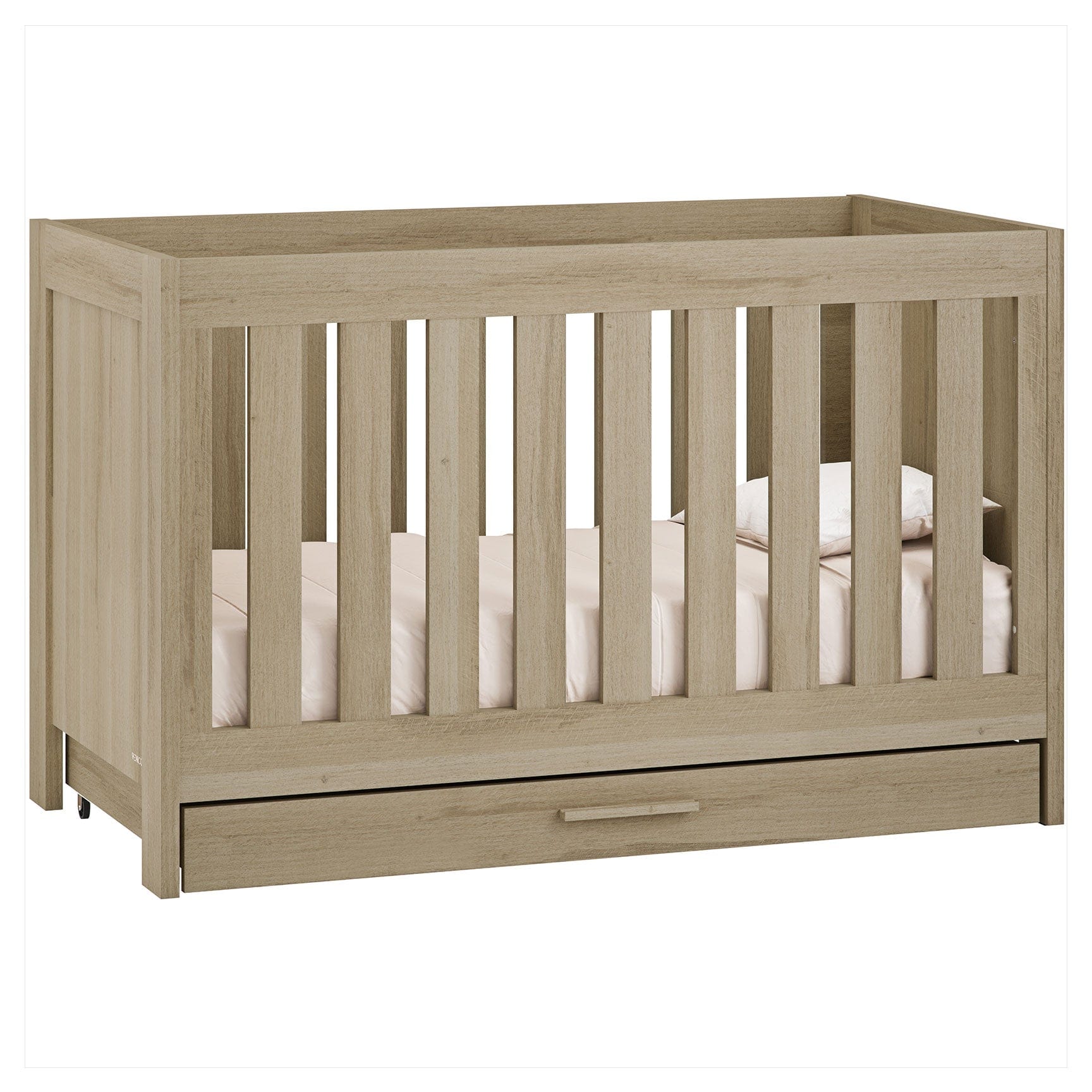 Venicci Cot Beds Venicci Forenzo Honey Oak Cot Bed with Drawer in Honey Oak