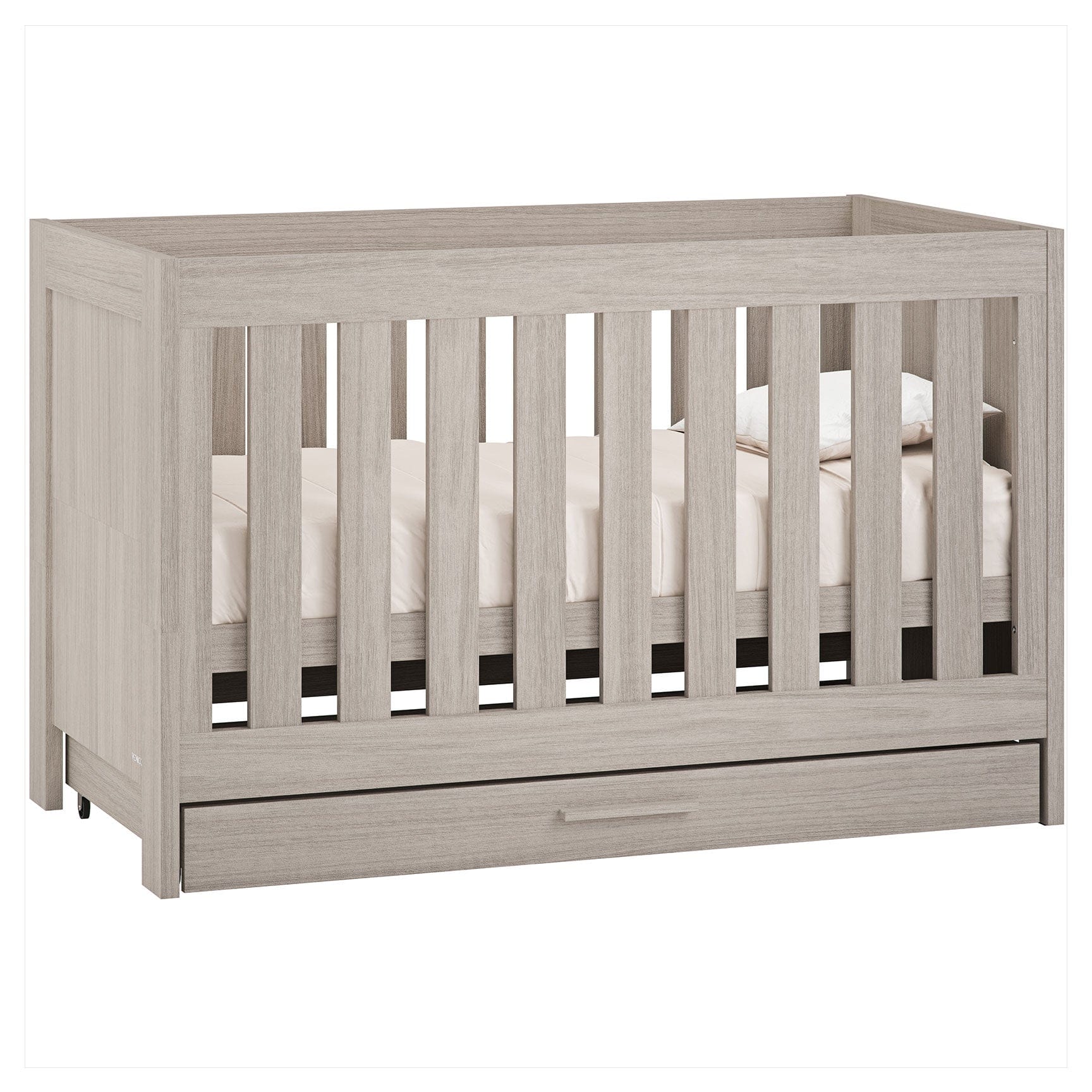 Venicci Cot Beds Venicci Forenzo Nordic White Oak Cot Bed with Drawer in Nordic White