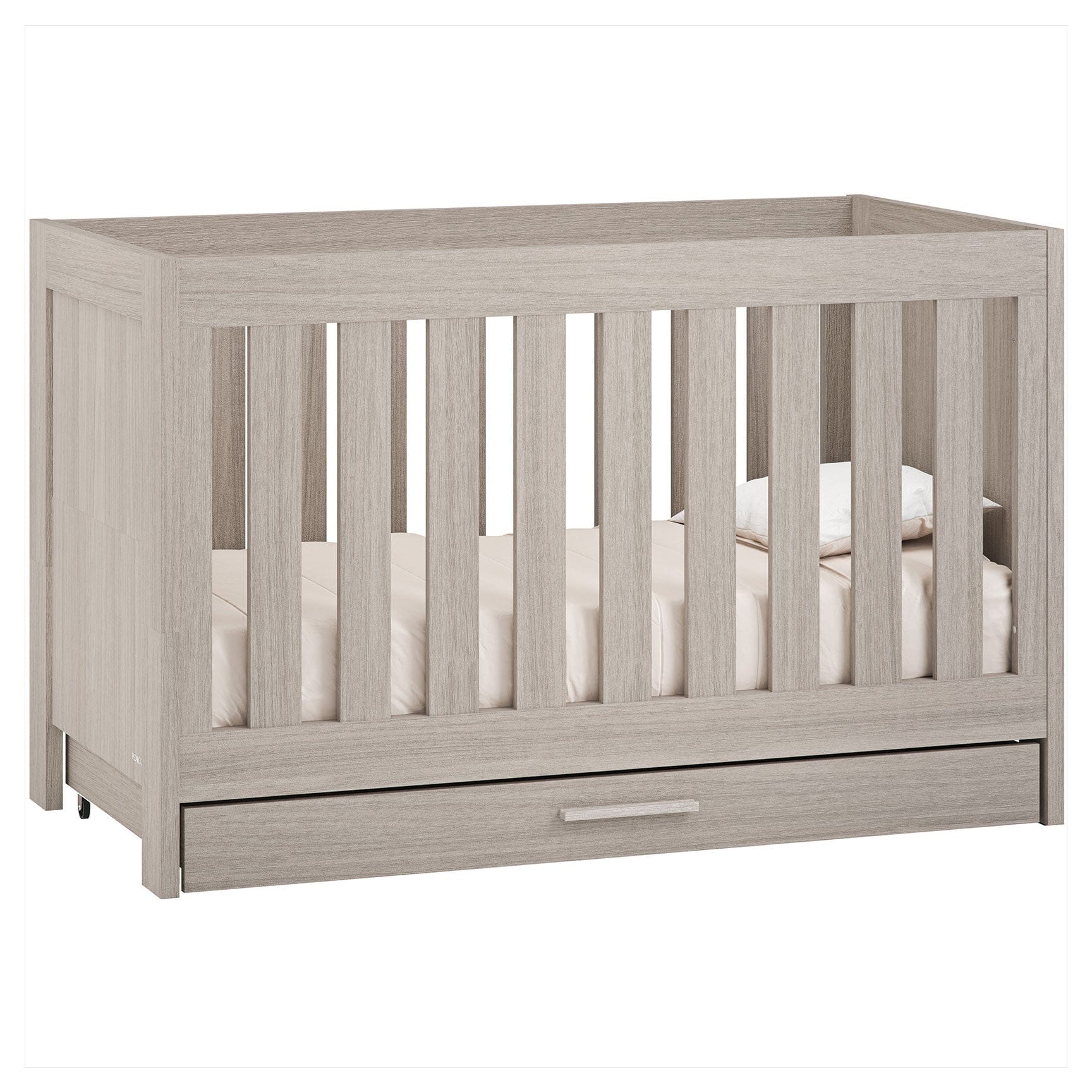 Venicci Cot Beds Venicci Forenzo Nordic White Oak Cot Bed with Drawer in Nordic White