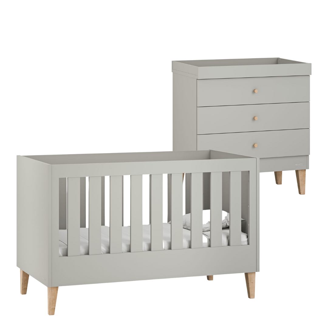 Venicci Nursery Room Sets Venicci Saluzzo 2 Piece Dresser Roomset in Warm Grey