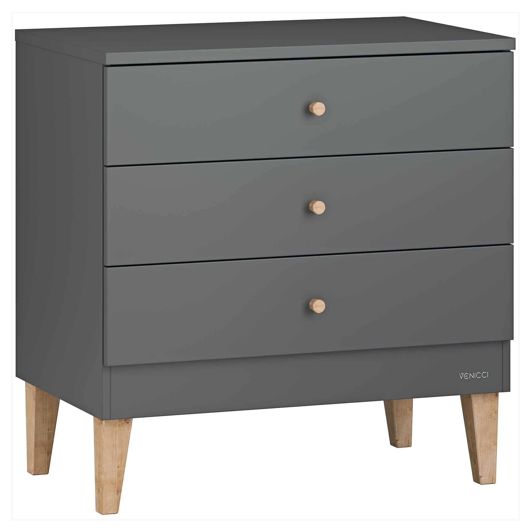 Venicci Nursery Room Sets Venicci Saluzzo 2 Piece Dresser Roomset in Graphite