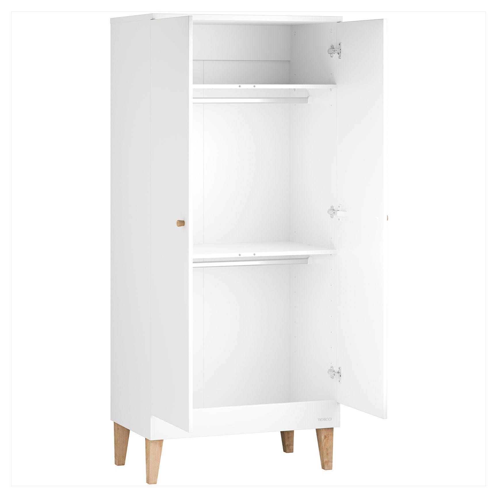 Venicci nursery wardrobes Venicci Saluzzo Wardrobe Wardrobe in Premium White SALWAR_PWHITE_3BOX